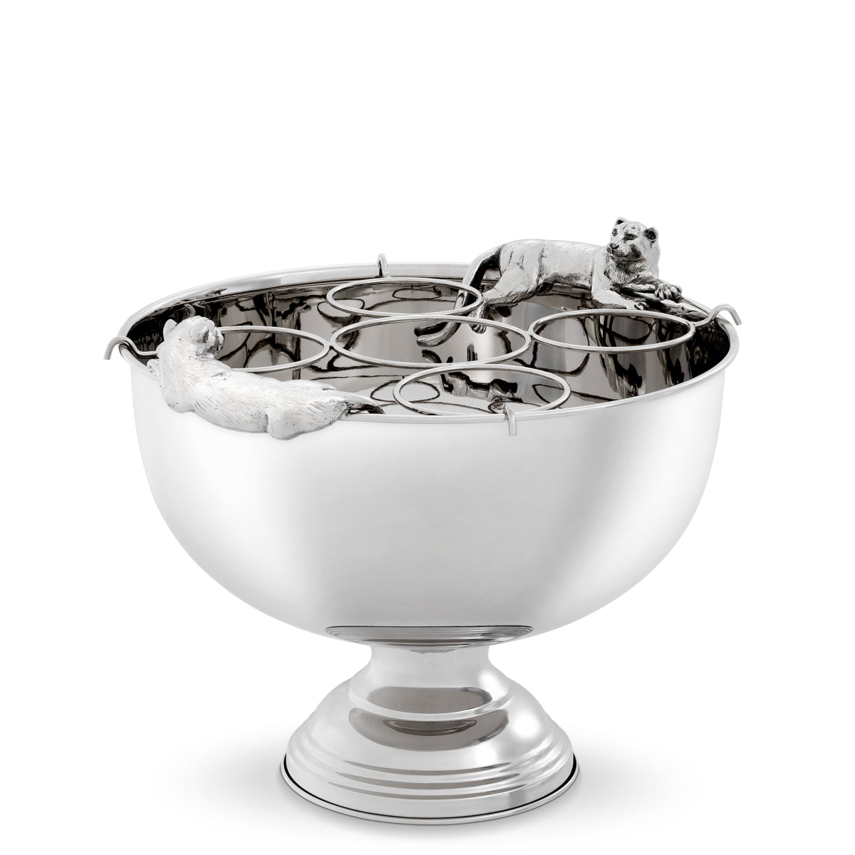 Lugano Nickel Champagne Cooler on pedestal base