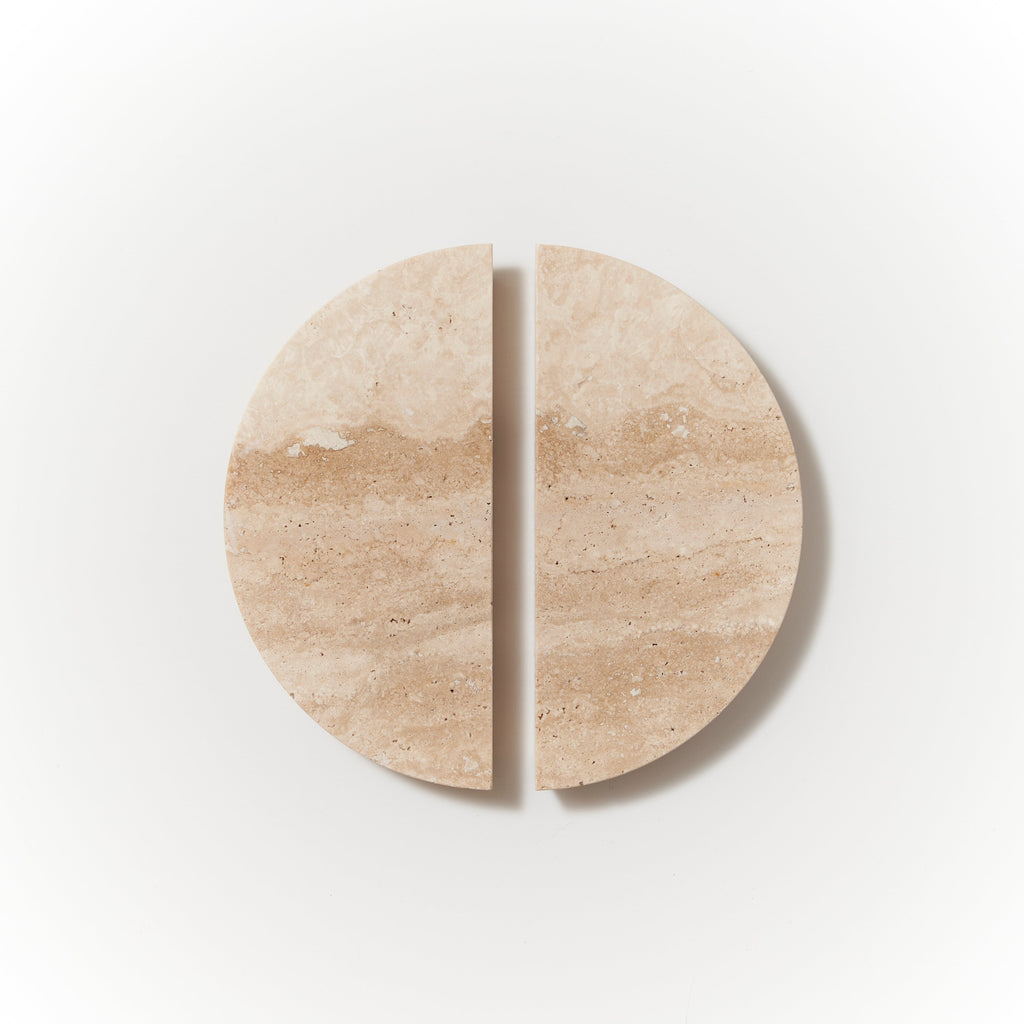 Halo Marble Cabinet Handle in Travertine