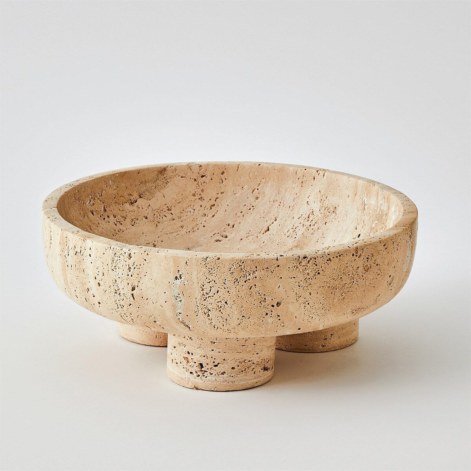 Abbey Travertine Bowl low profile