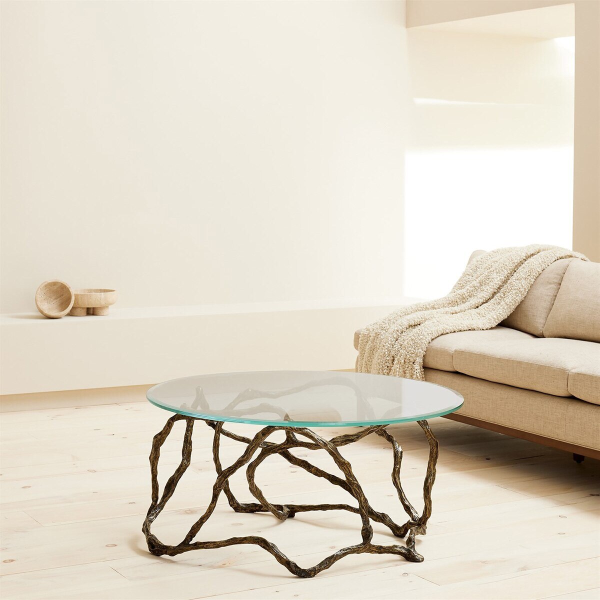 Abbey Travertine Bowl top view