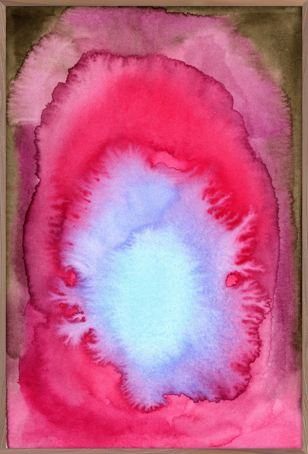 Blush Reverie abstract painting, framed