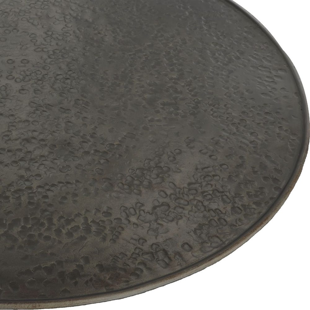 Close-up of the textured dark metal coffee top