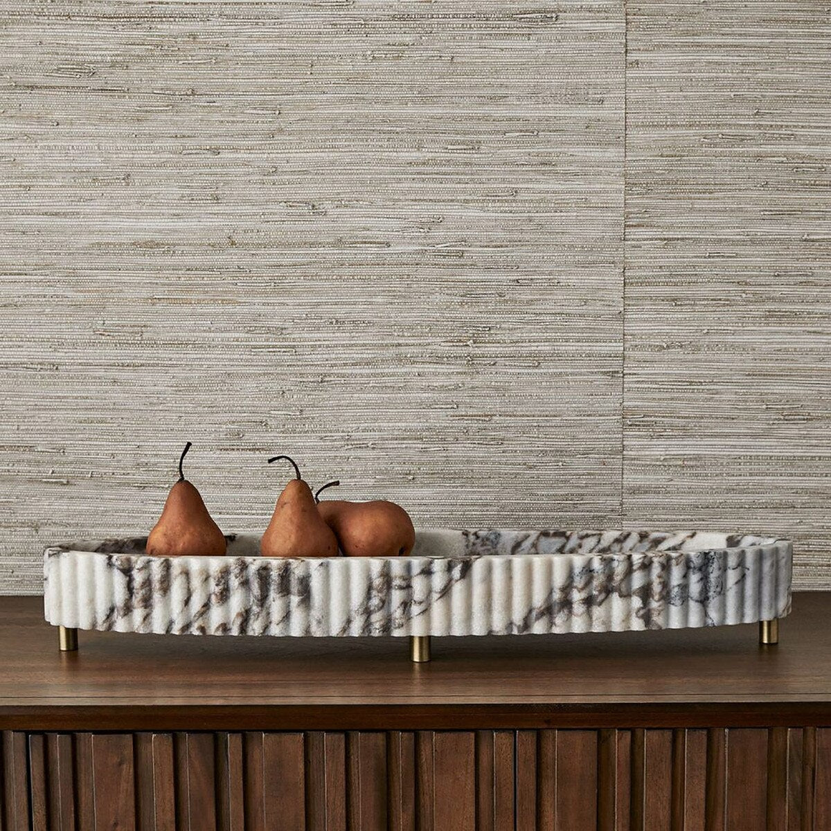 Canyon Fluted Stone Bowl styled