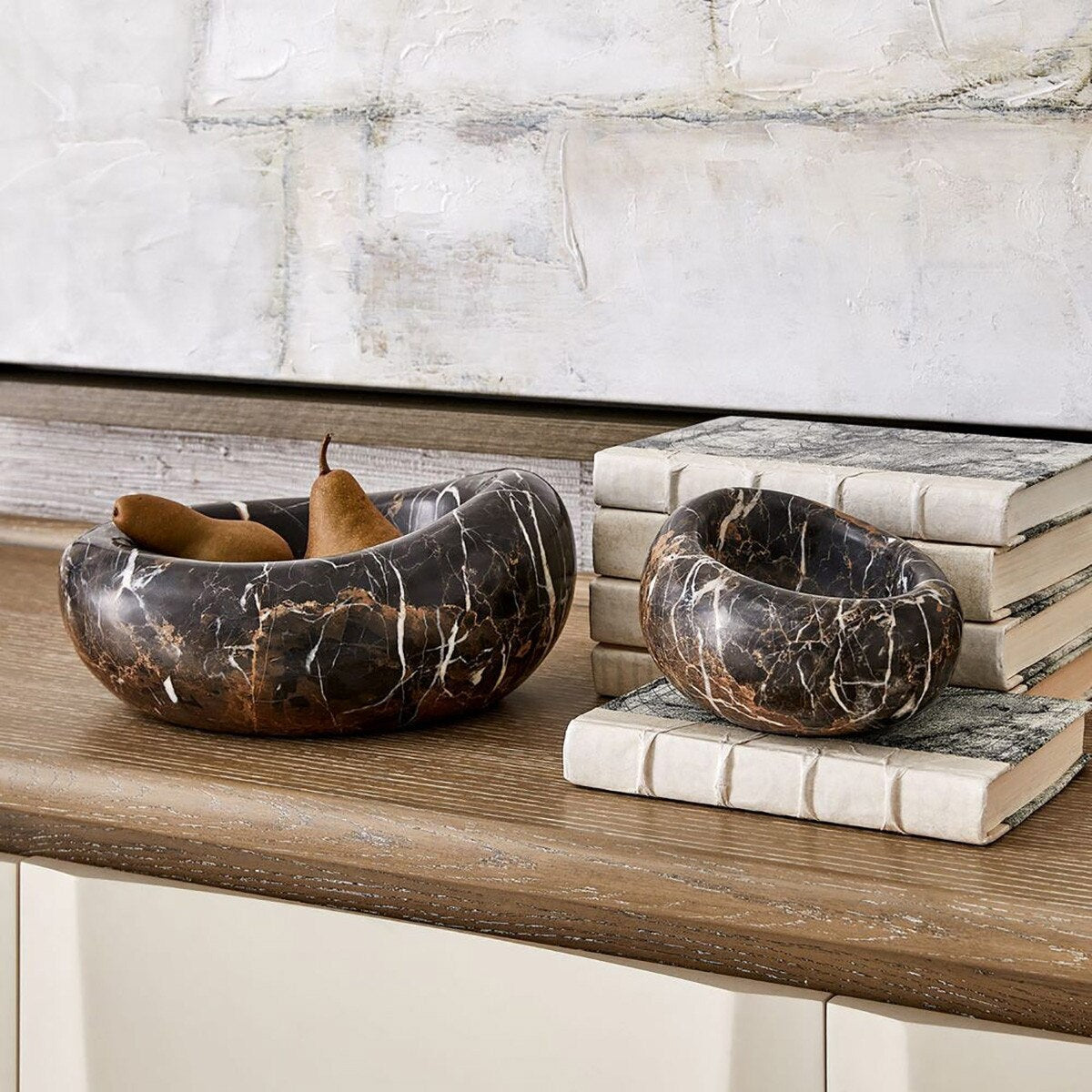 Cocoon Marble Bowls styled together