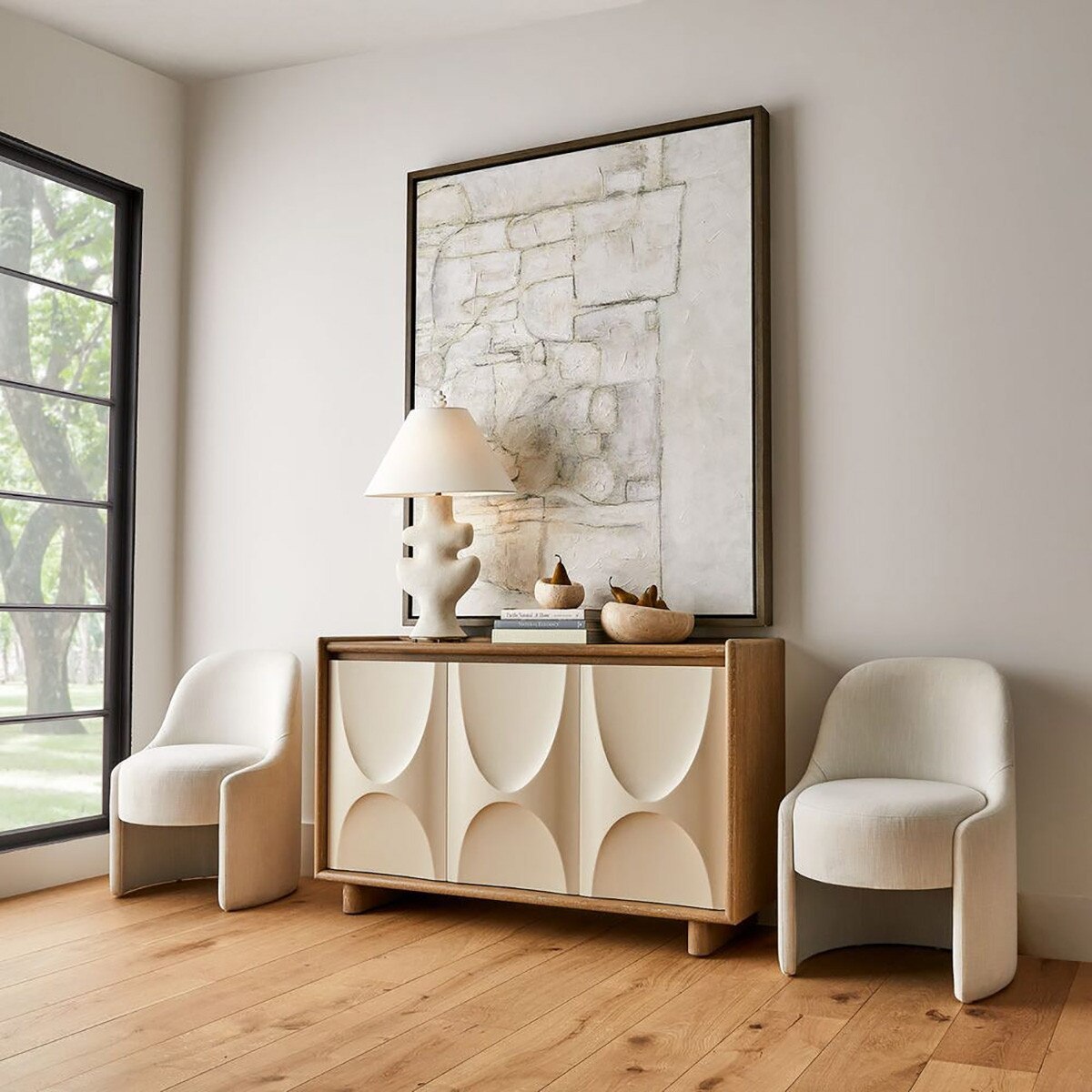 Foliate Plaster Table Lamp alternate angle
