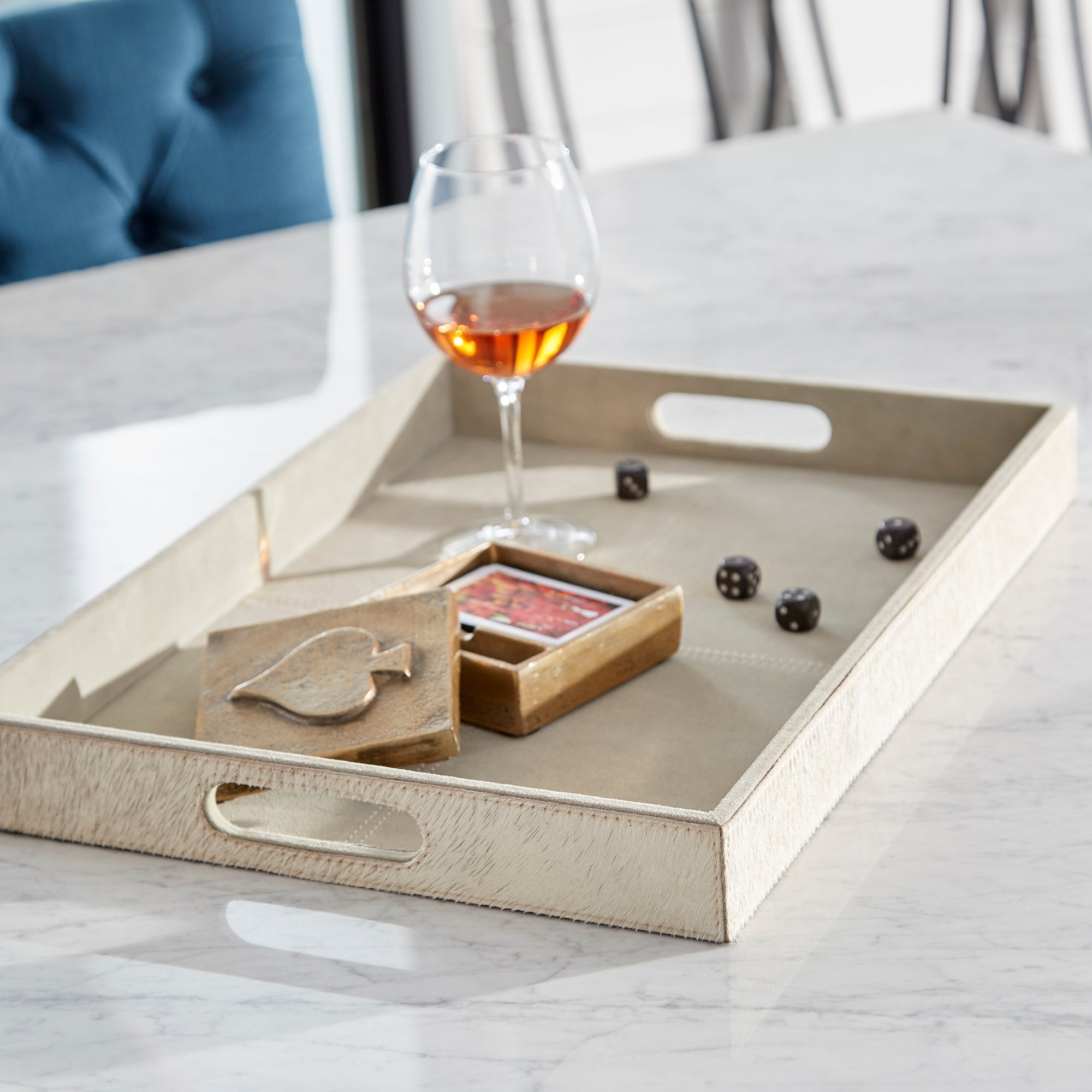 Antique gold card and dice tray made of cast aluminum with wine – Rachel Blindauer