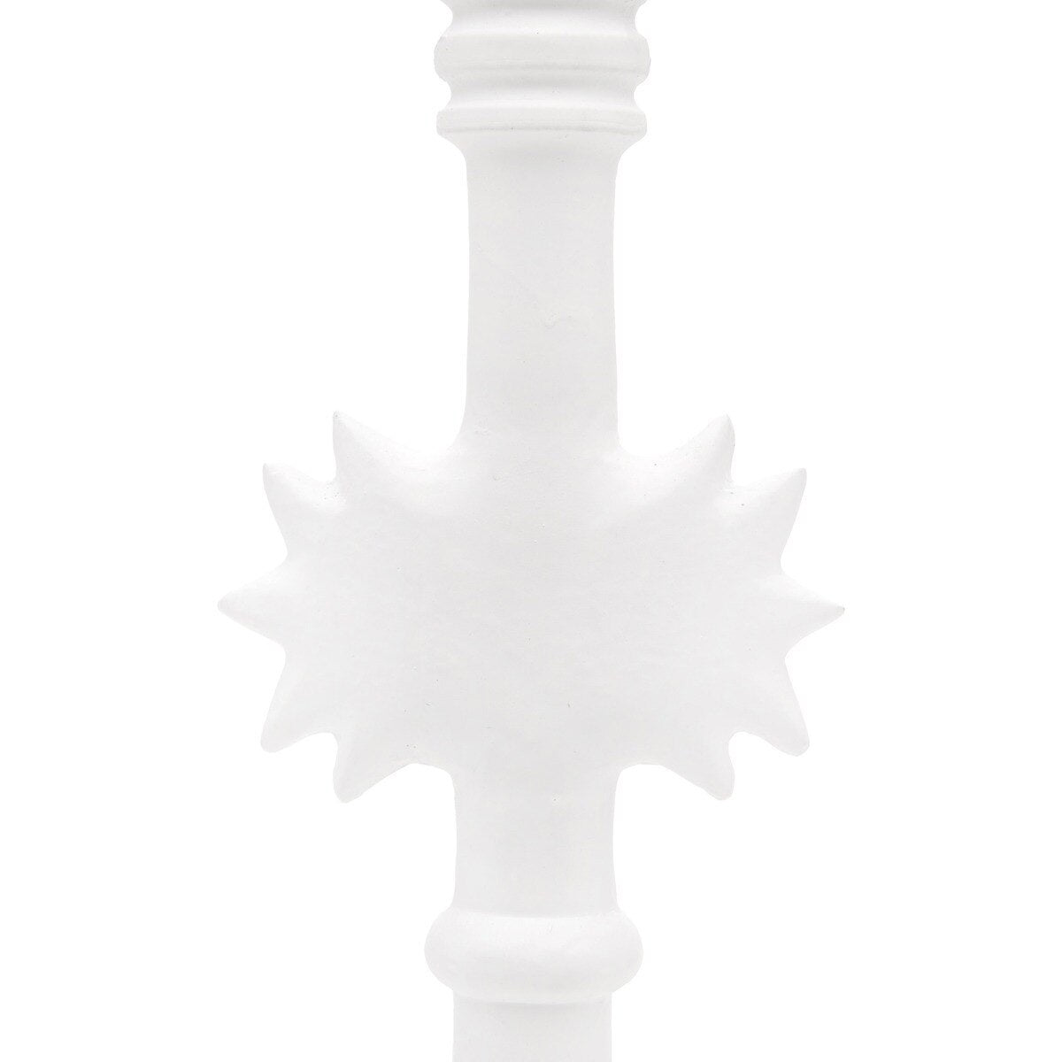 Halcyon Table Lamp Base detail — radiating sun-form silhouette in plaster-white finish, lamp base by Rachel Blindauer