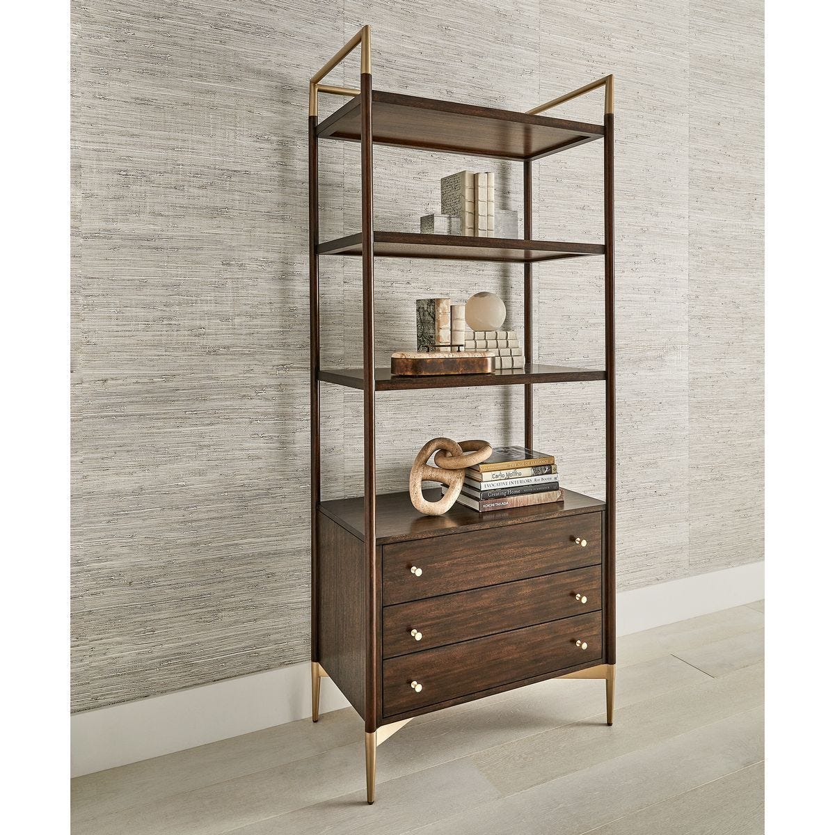 Hartwell Walnut Storage Étagère — by Rachel Blindauer