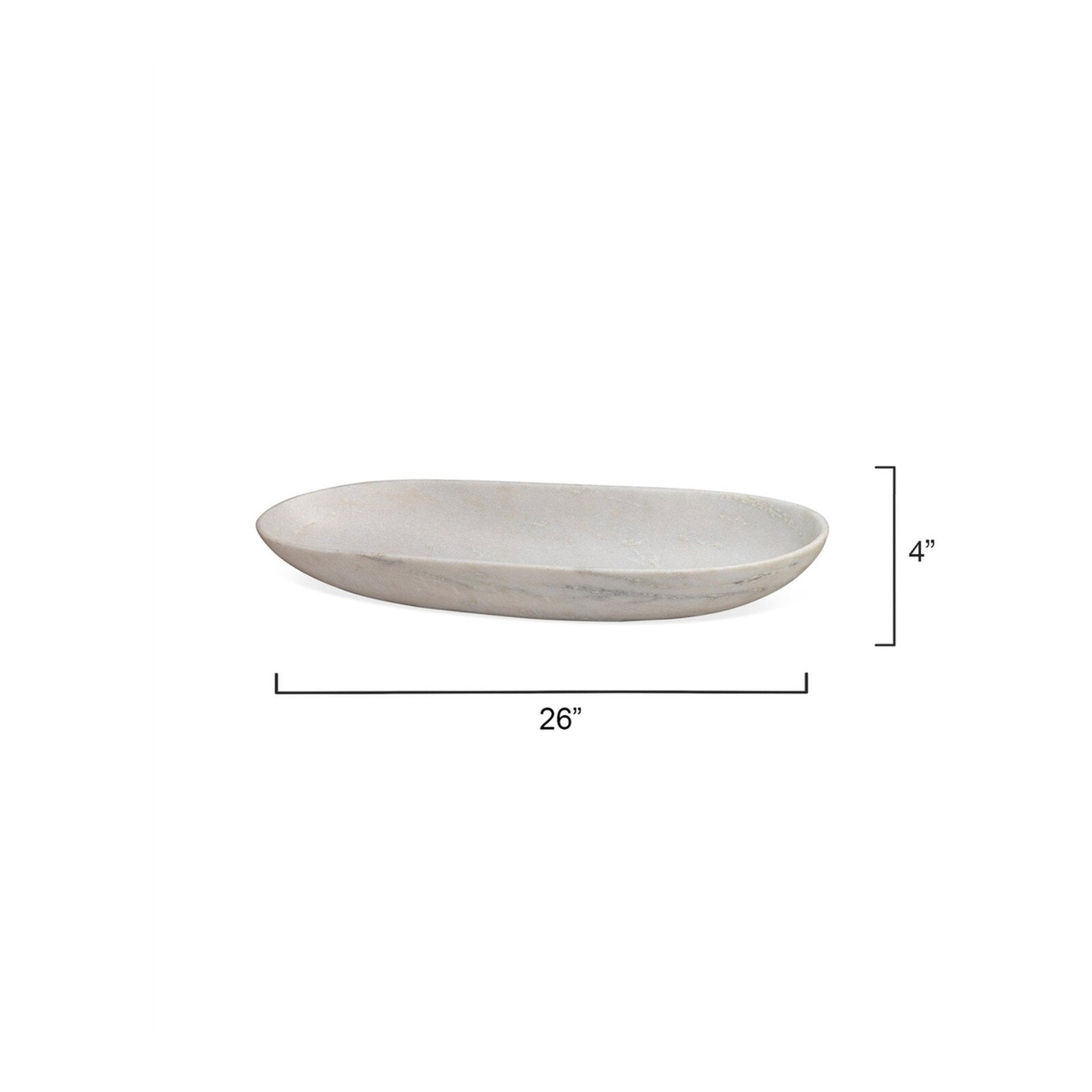 Jamie Young Long Oval Marble Bowl White detail