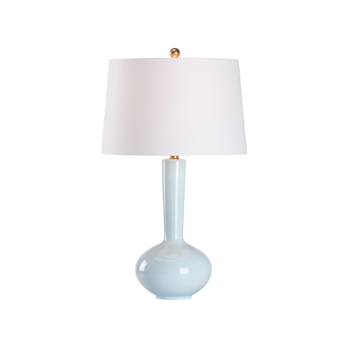 Lagoon Ceramic Table Lamp in glossy blue glaze