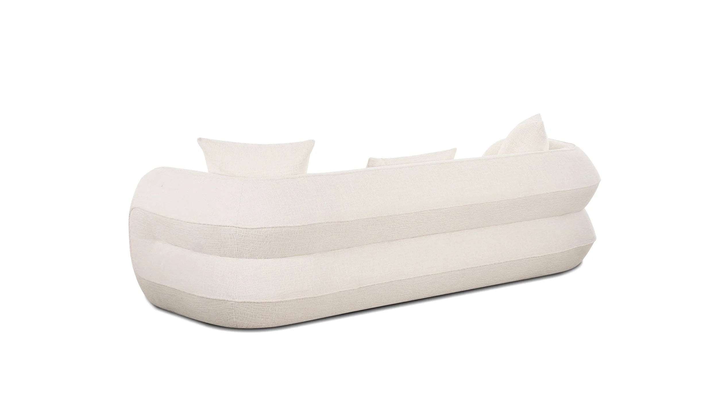 Laurent Textured Velvet Sofa in White