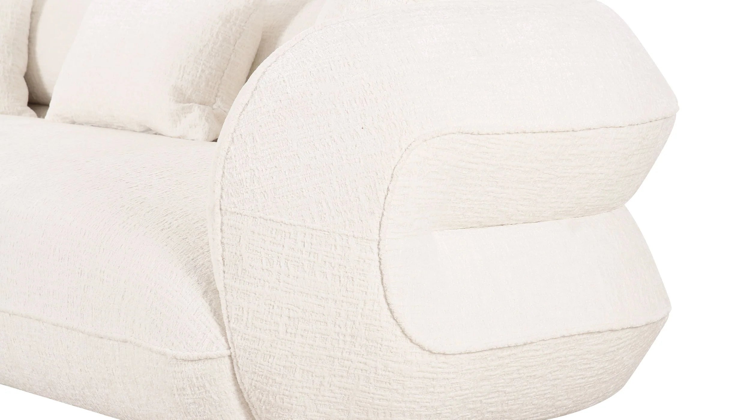Laurent Textured Velvet Sofa in White