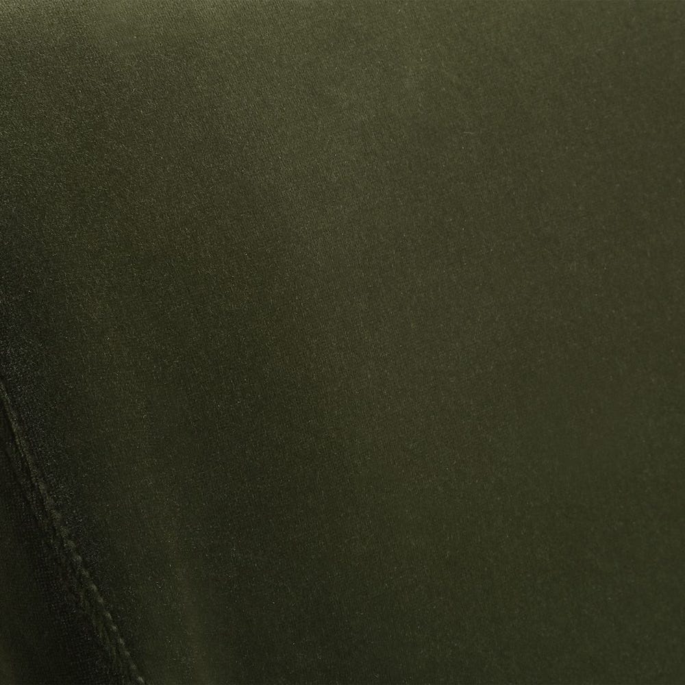 Close-up of dark green velvet fabric texture