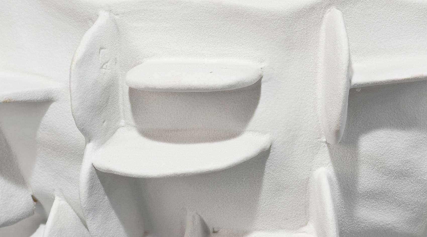 Hand-applied white ceramic paillette bowl with sculptural texture and couture-inspired design