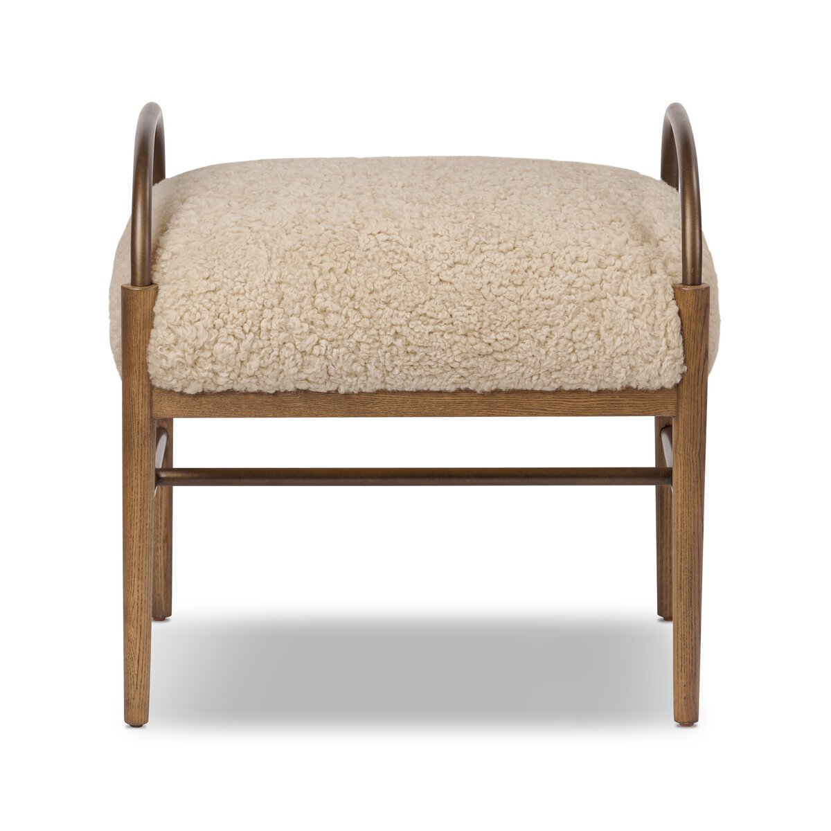 Margot ivory boucle curved stool with modern lines – Rachel Blindauer
