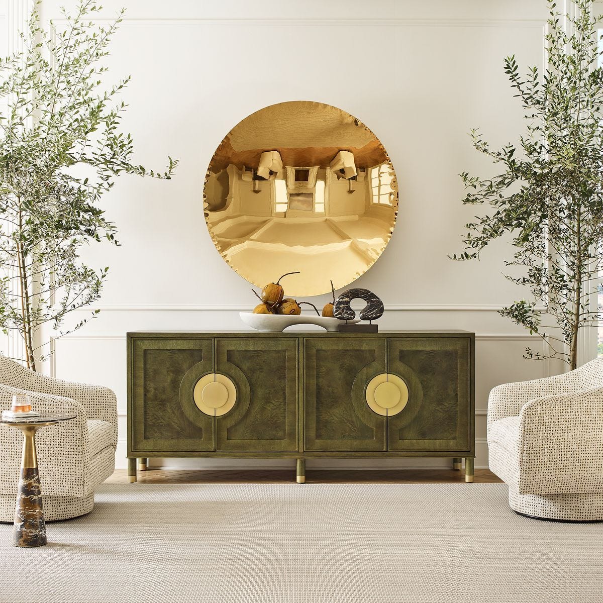 Versailles Olive Burl Cabinet — by Rachel Blindauer
