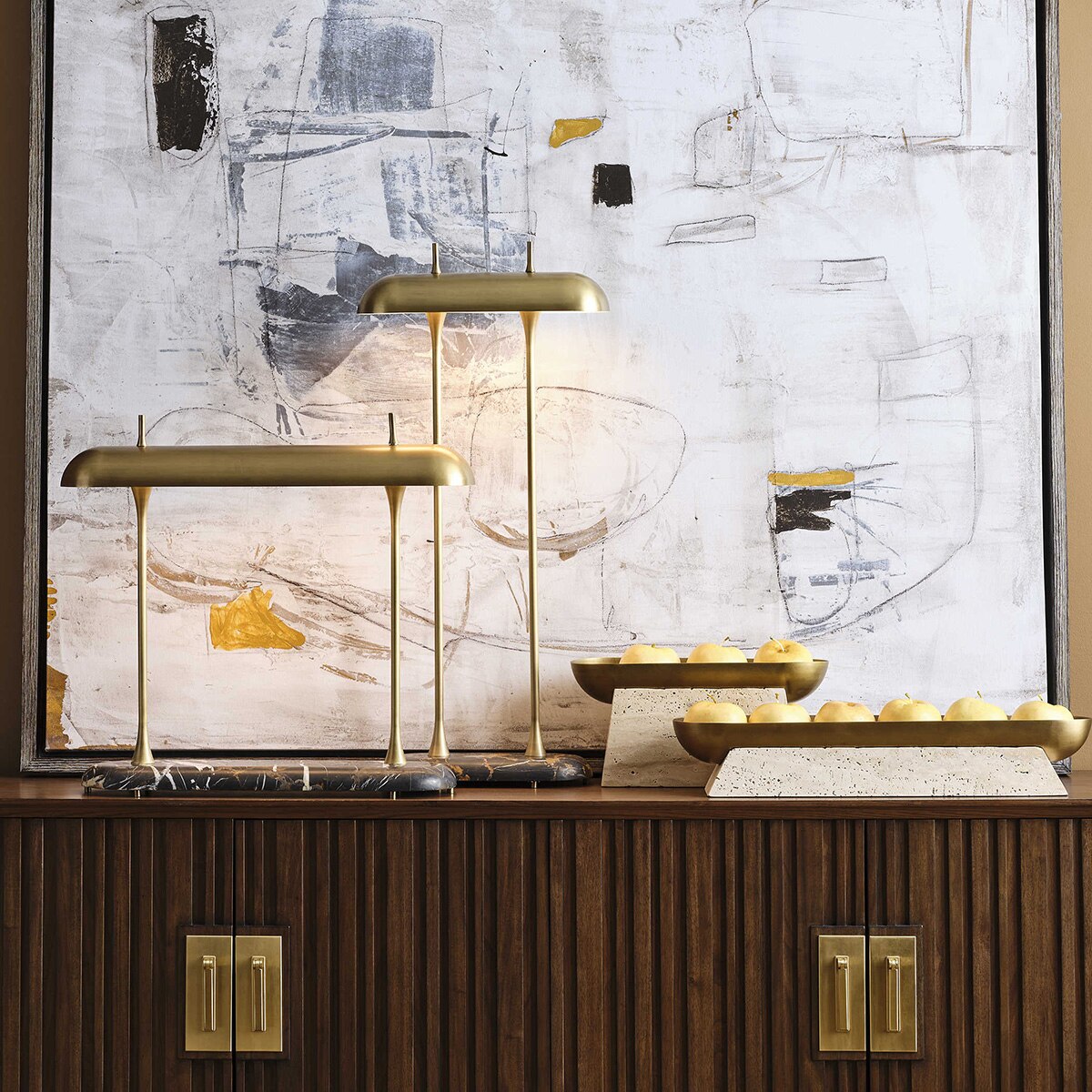 Vesper Marble Desk Lamp marble veining detail, by Rachel Blindauer