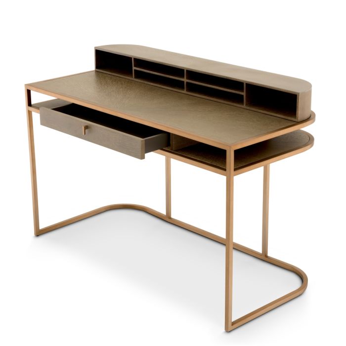 Alderley Washed Oak & Brass Writing Desk
