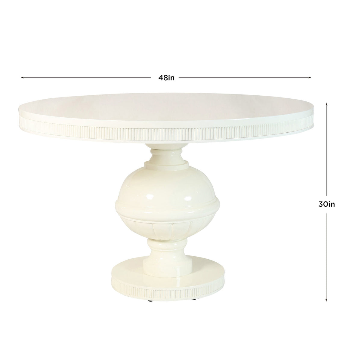 Amalfi Lacquer Pedestal Dining Table detail