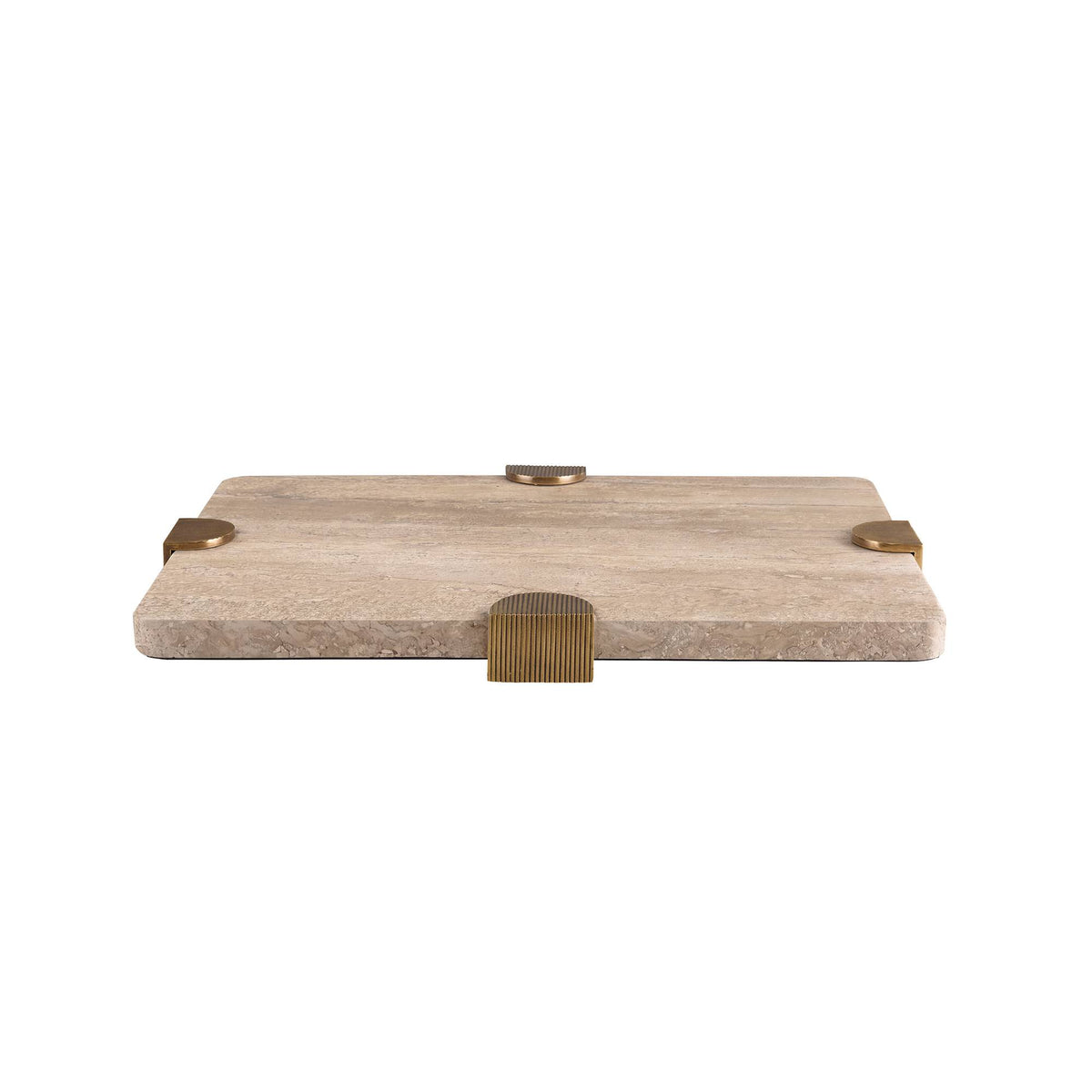 Aurelia marble tray with brass clasps, additional view