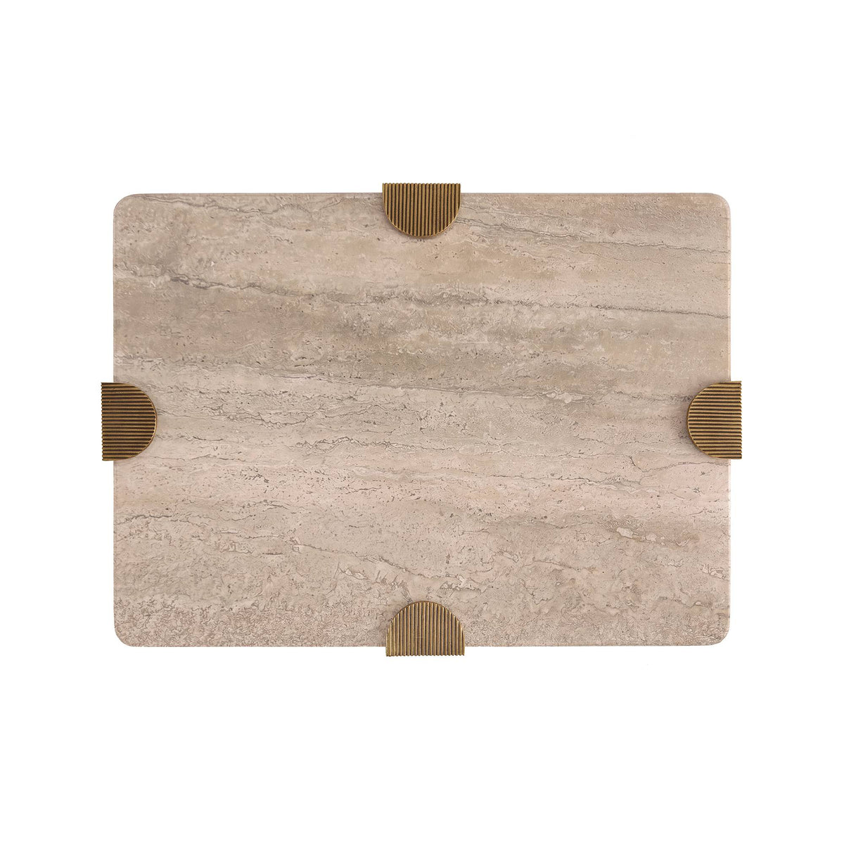 Aurelia marble tray with brass clasps, additional view