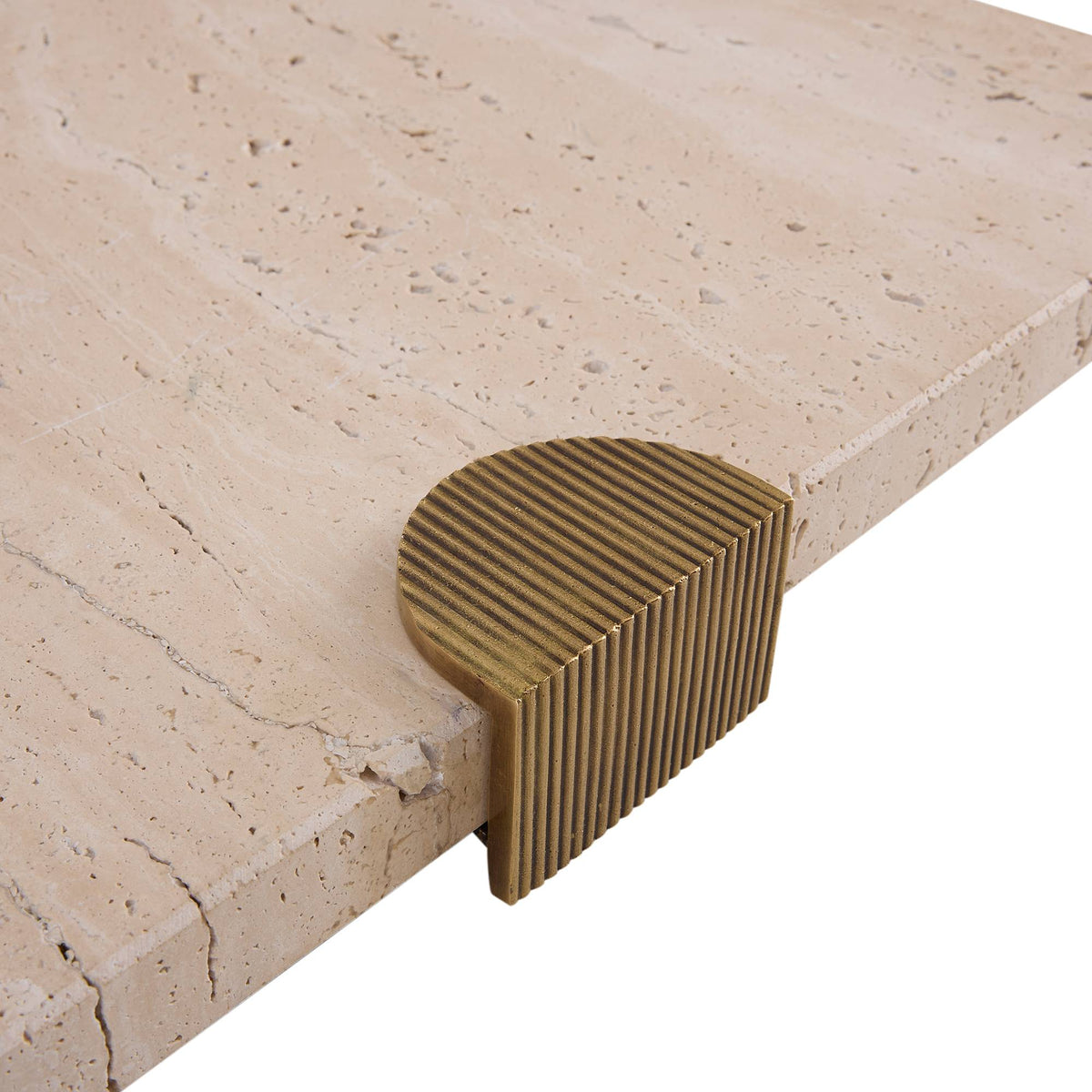 Aurelia marble tray with brass clasps, additional view