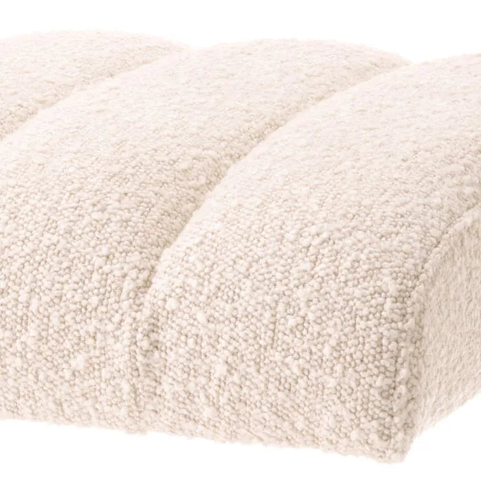 Thornbury Brushed Brass & Bouclé Stool - fabric detail