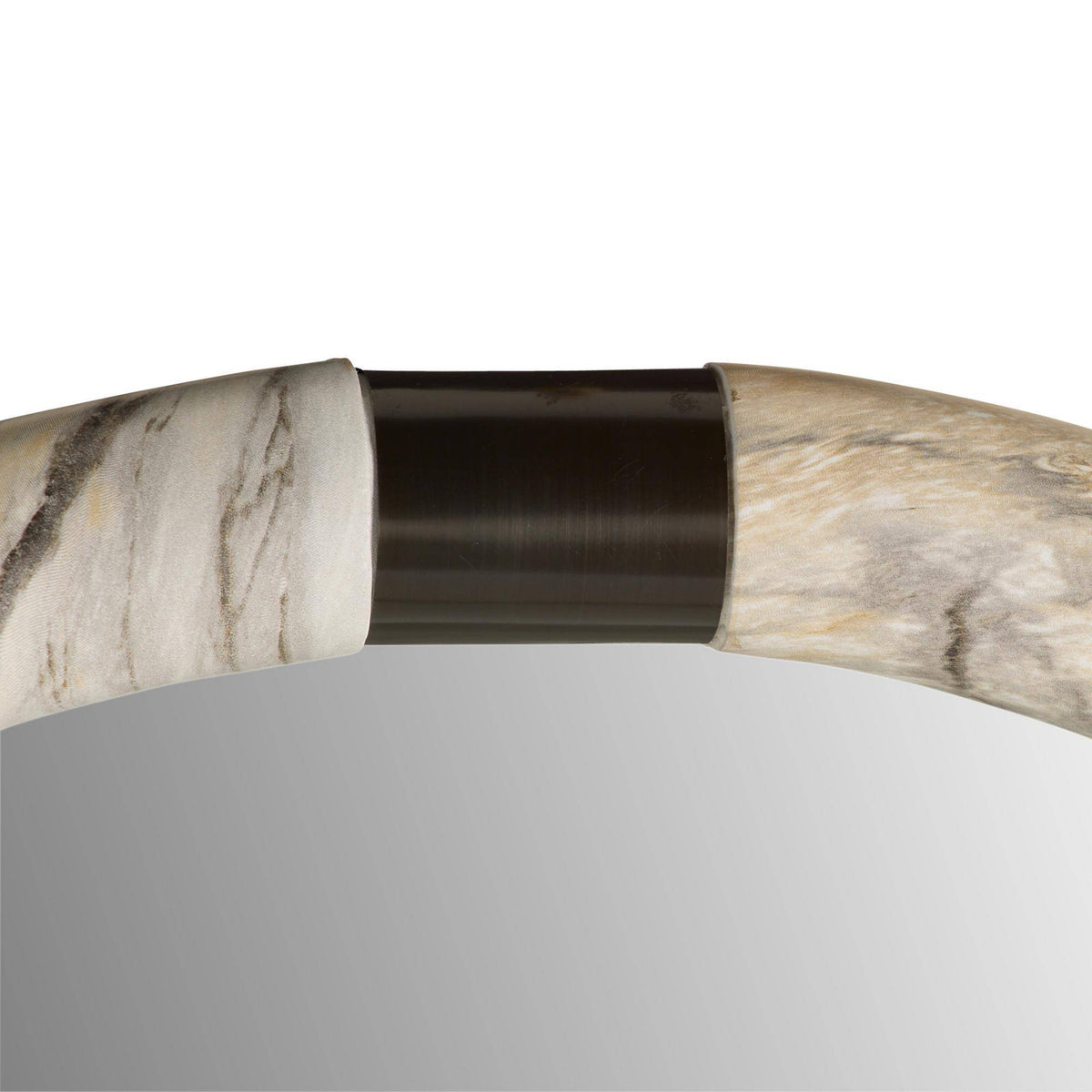 Bijou banded stone-look oval mirror, additional view