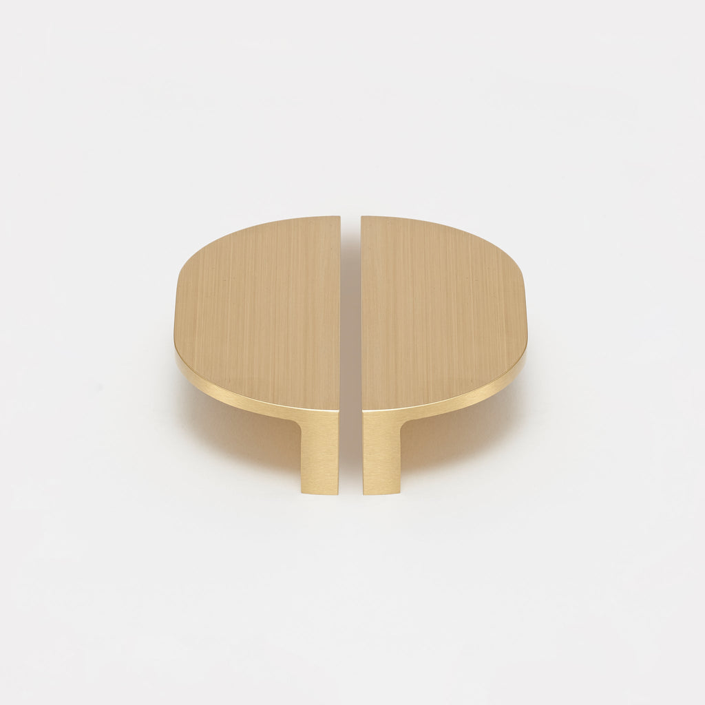 Bow Brass Cabinet Pull — arch handle detail