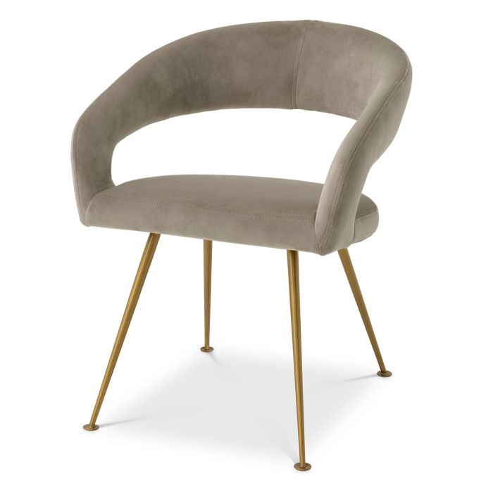 Marlowe Dining Chair in Greige Velvet