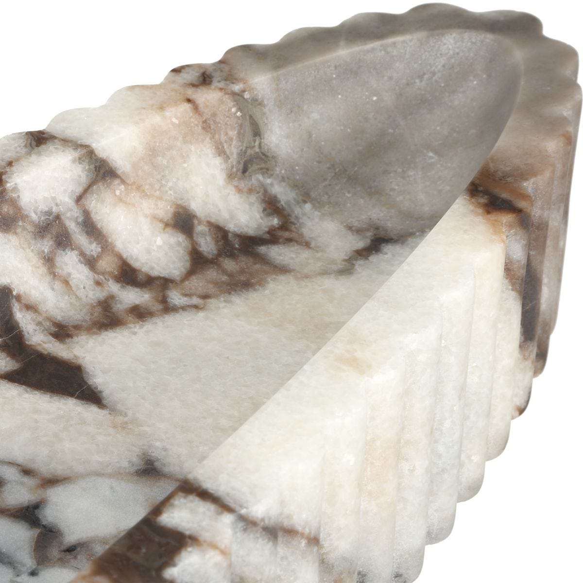 Canyon Fluted Stone Bowl texture detail