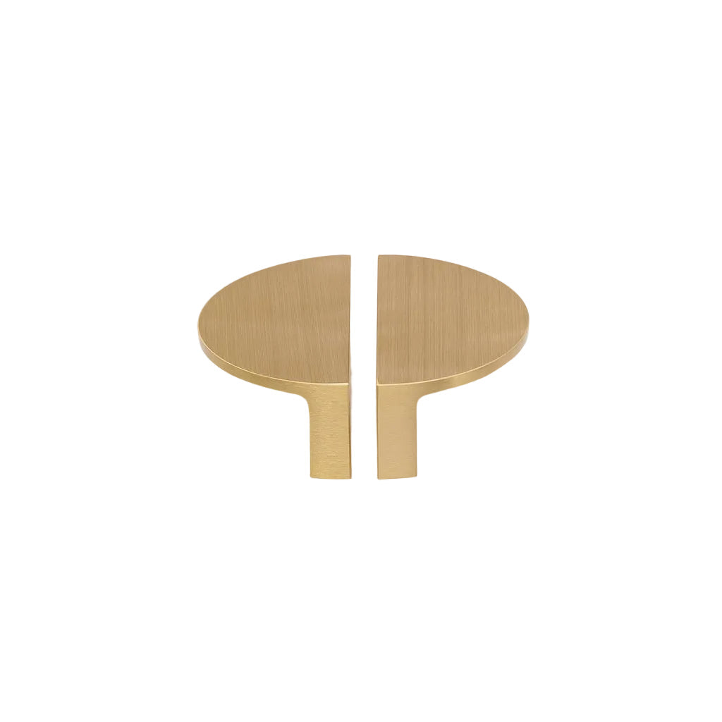 Crescent Brass Cabinet Pull in Polished Brass — half-moon solid brass pull