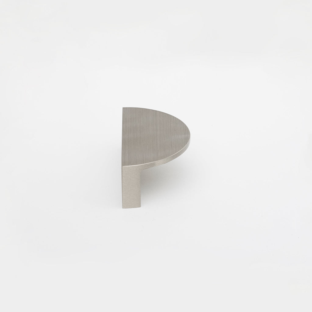 Crescent Brass Cabinet Pull in Polished Nickel — side view