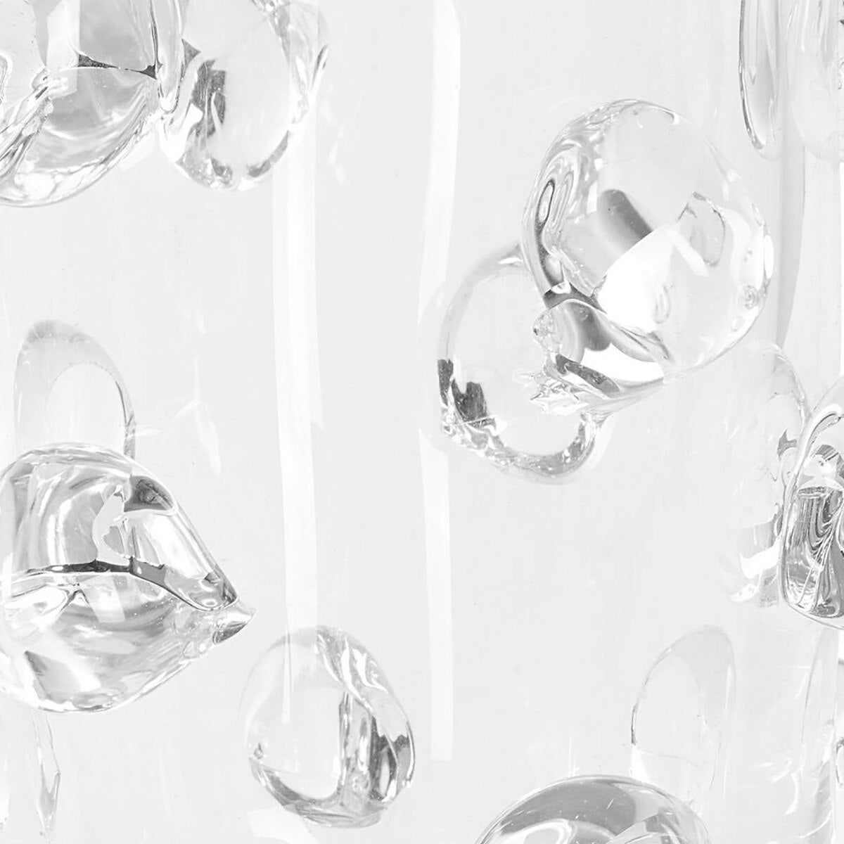 Close-up of the organic glass droplets on the crystal vase