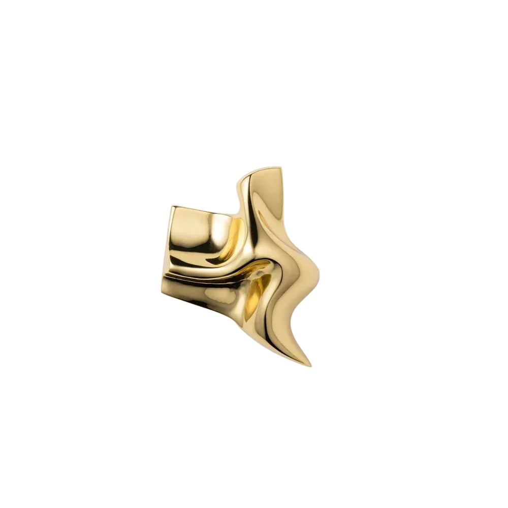 Fold Brass Cabinet Knob in Polished Brass