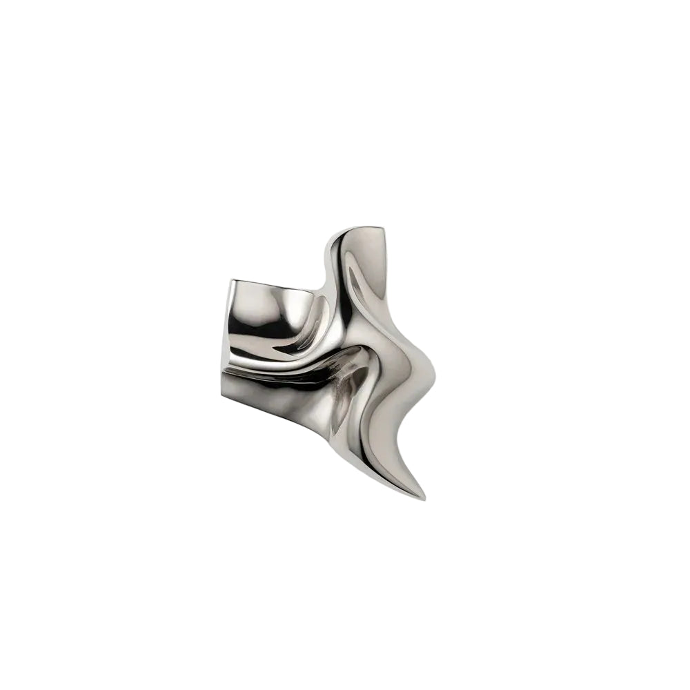Fold Brass Cabinet Knob in Polished Nickel