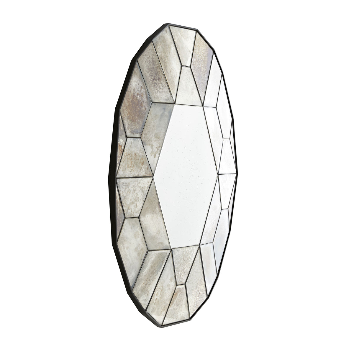 Gemma faceted antiqued glass mirror, additional view
