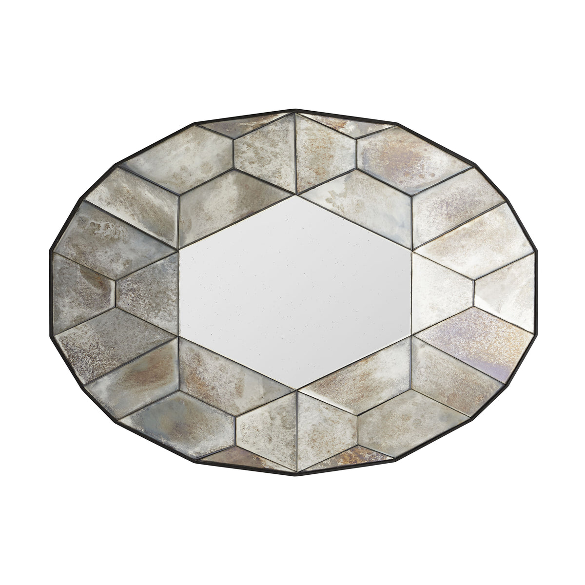 Gemma faceted antiqued glass mirror, additional view