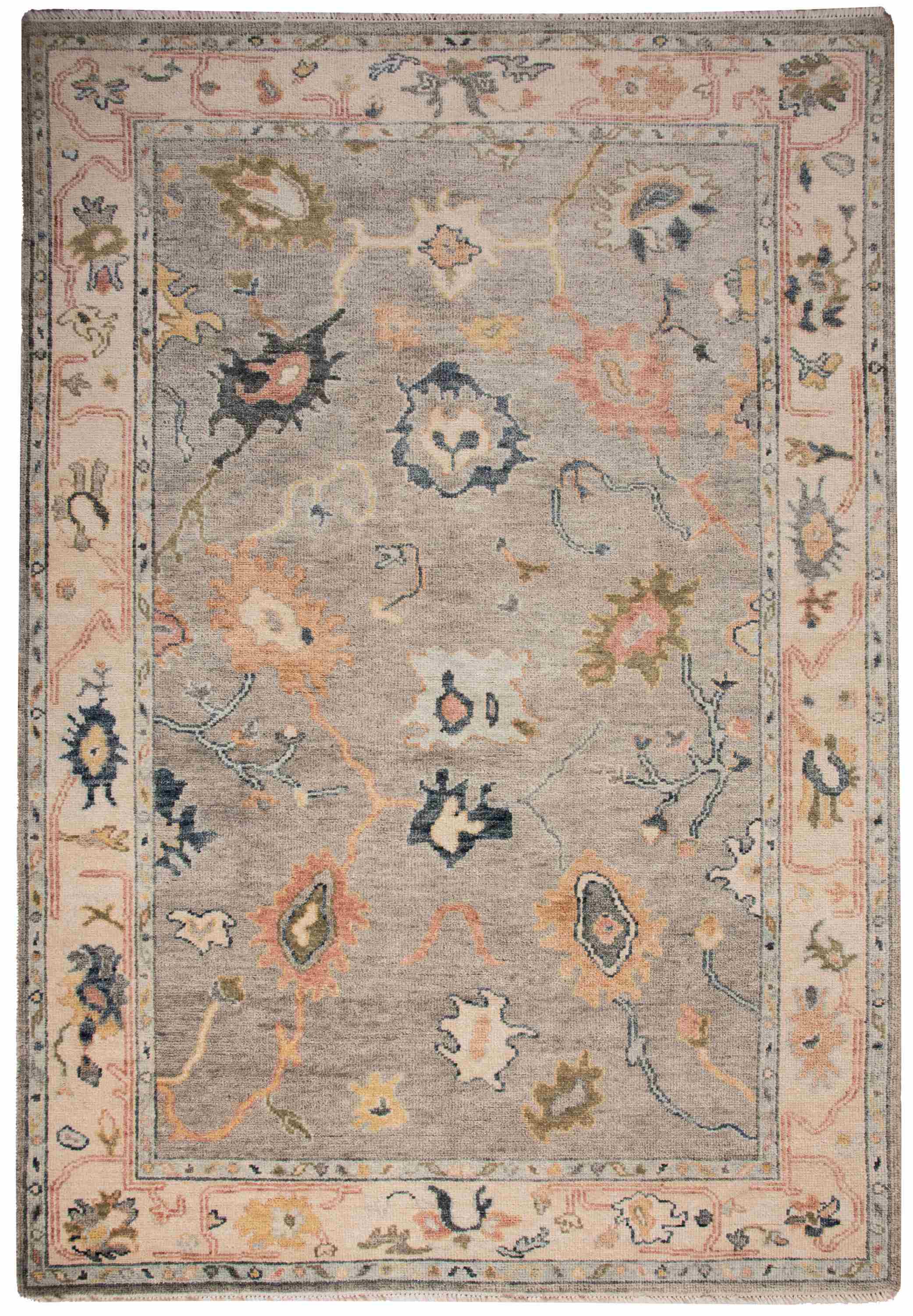 Hallmark hand-knotted wool rug in soft gray