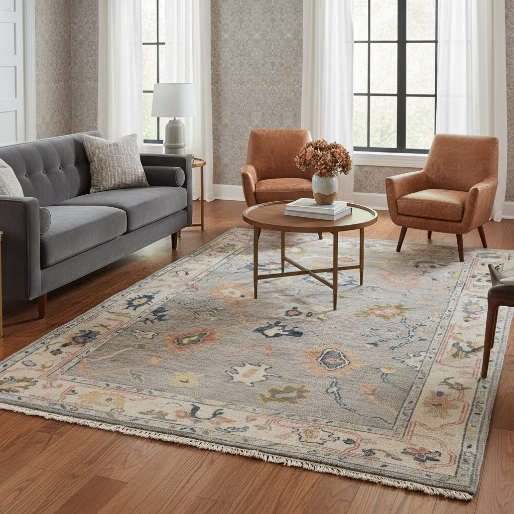 Heritage Hand-Knotted Wool Rug — Gray