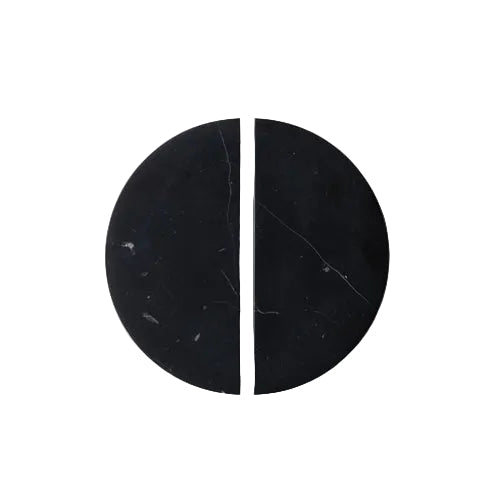 Halo Marble Cabinet Handle Set in Black Marquina — matched pair