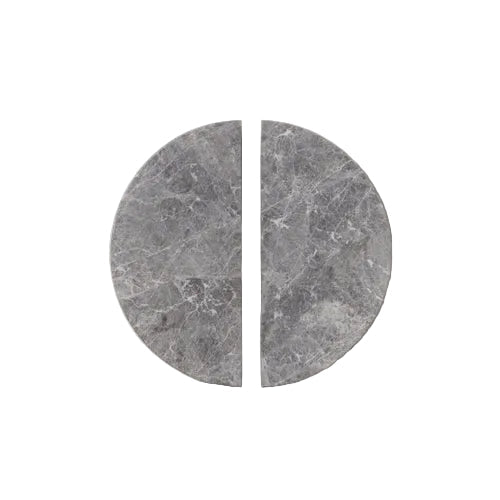 Halo Marble Cabinet Handle Set in Tundra Grey — matched pair