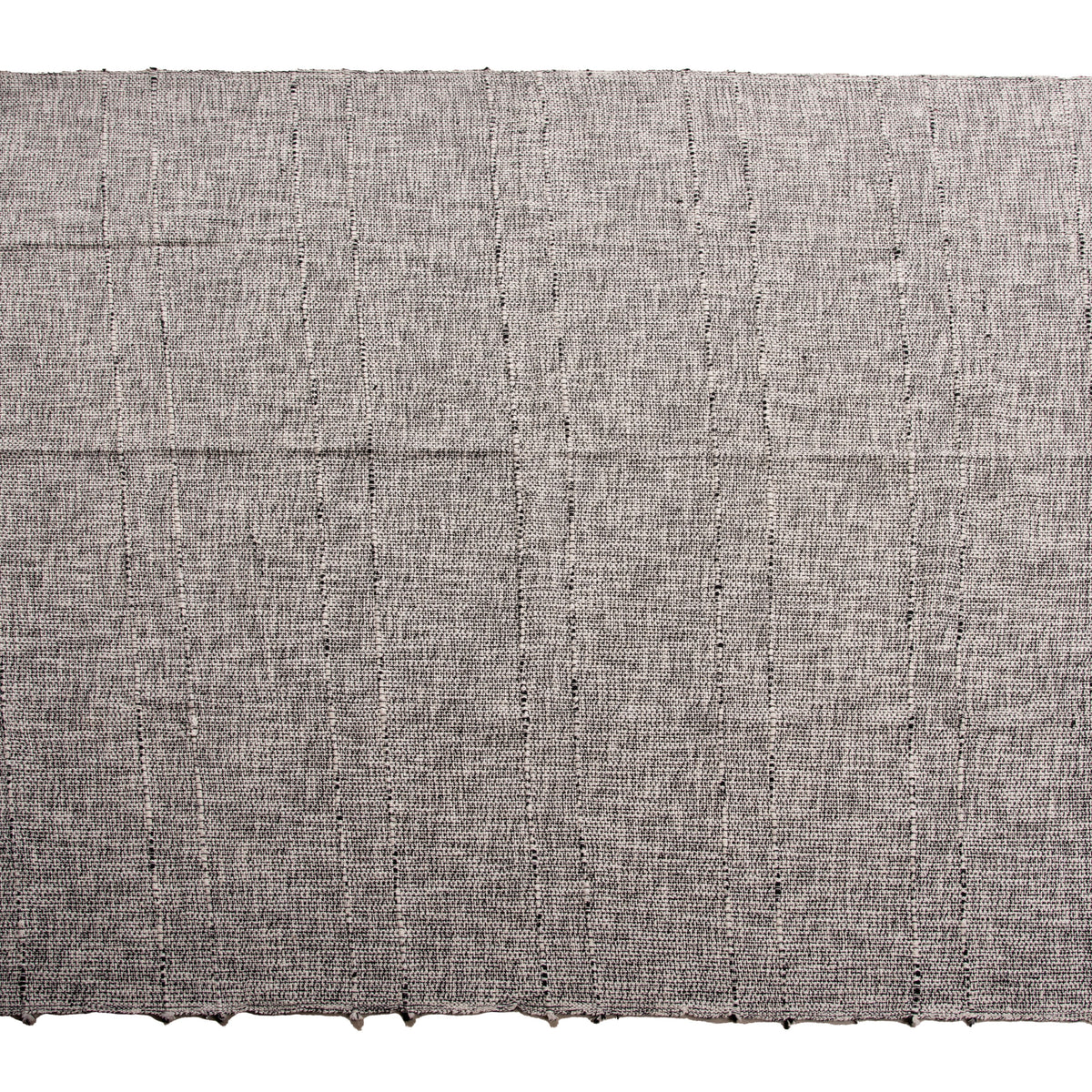 Hand-Loomed Cotton Throw — Black & Natural weave detail
