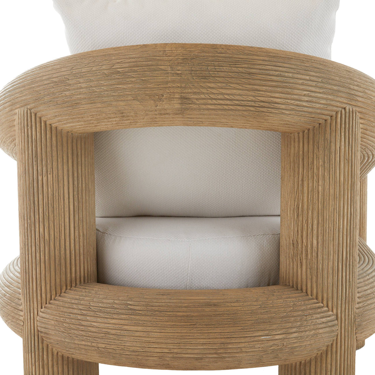 Hollis reeded teak outdoor lounge chair, additional view