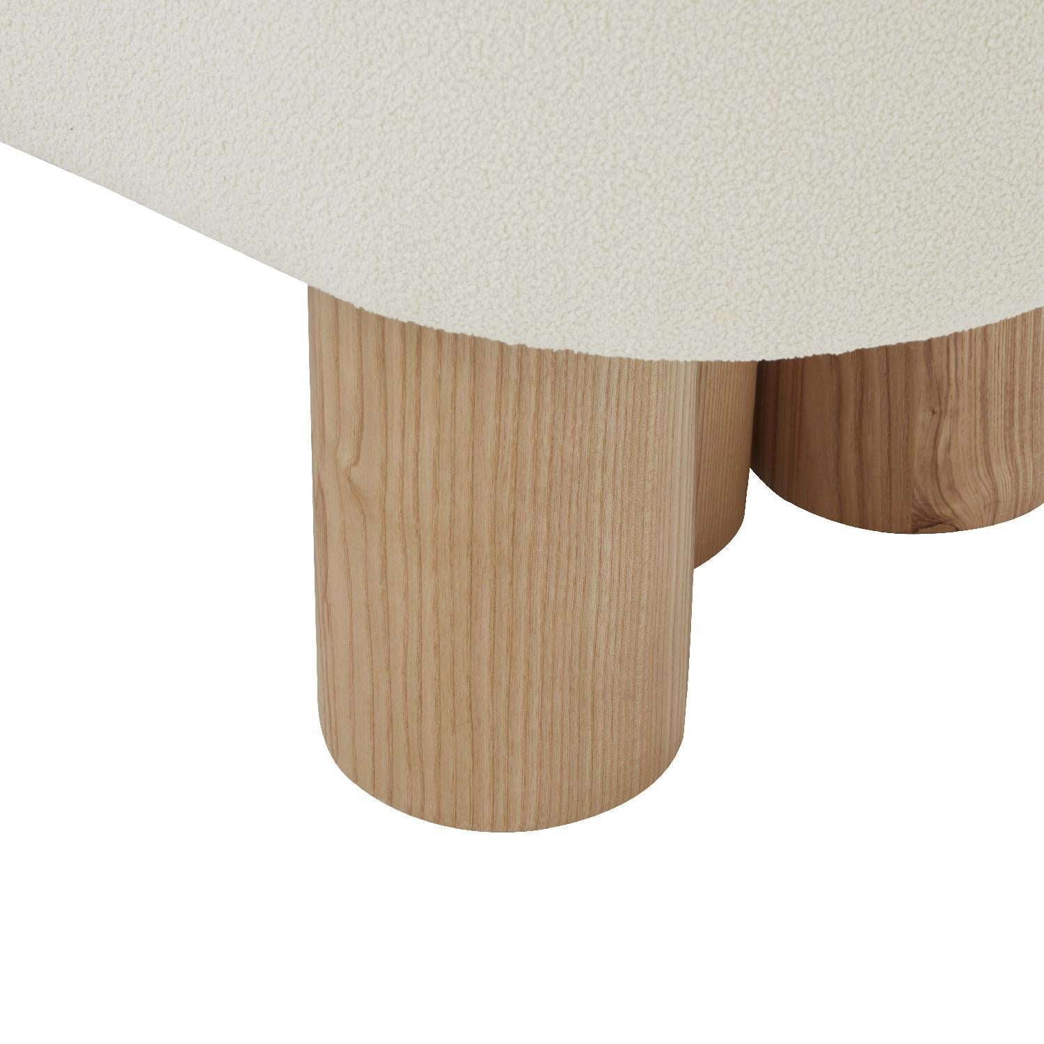 Katianna Boucle Bench, Ivory/Natural