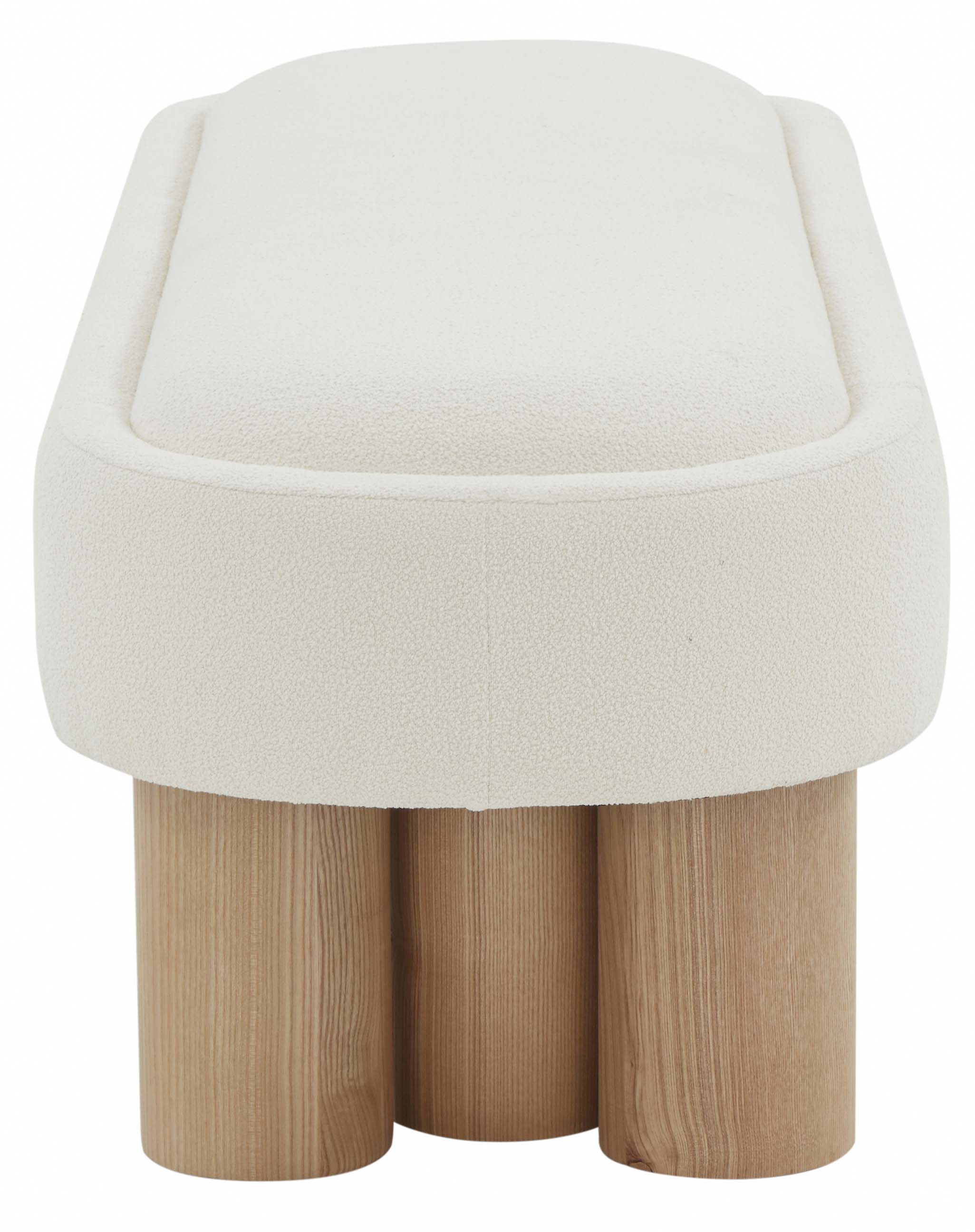 Katianna Boucle Bench, Ivory/Natural