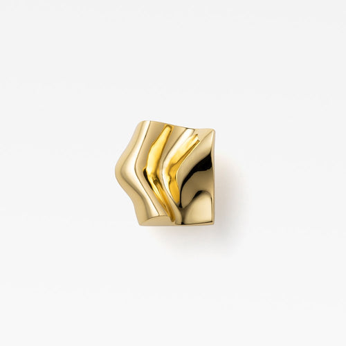 Fold Brass Cabinet Knob in Polished Brass