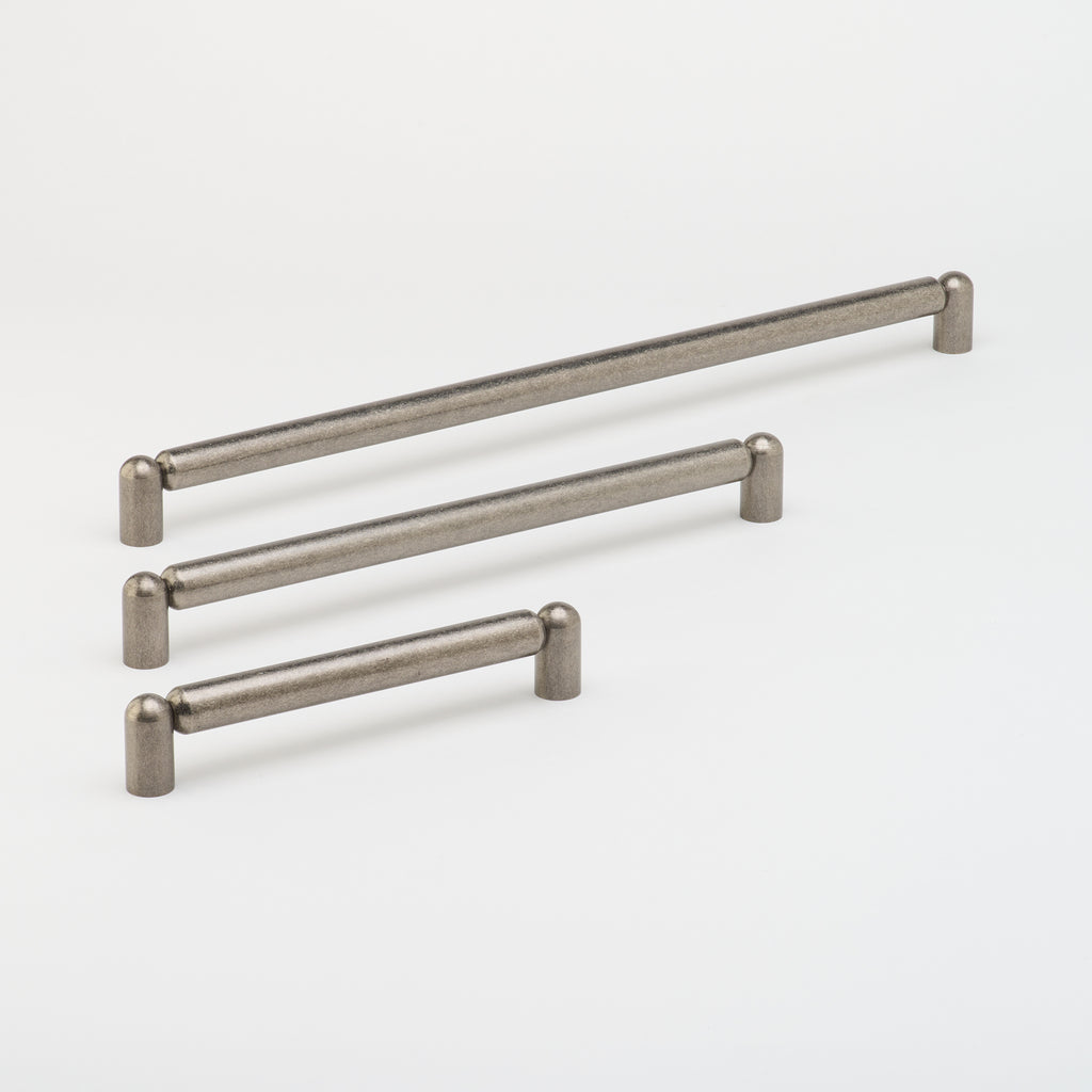 Wand Brass Cabinet Pull in Tumbled Nickel