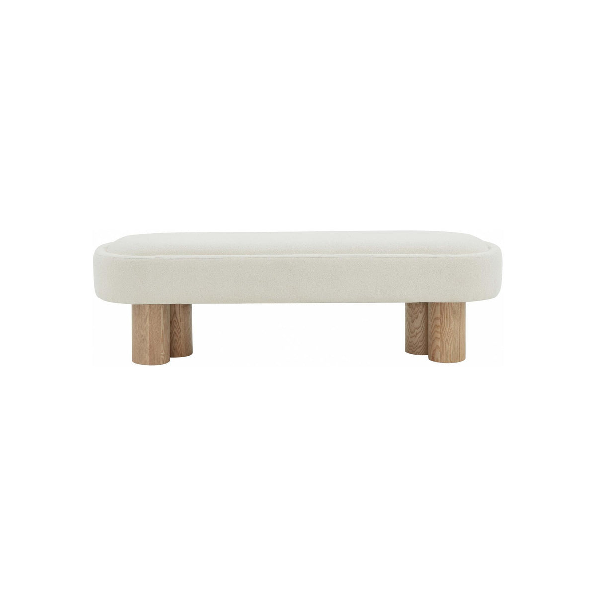Marlowe Boucle Bench, Ivory/Natural — Rachel Blindauer