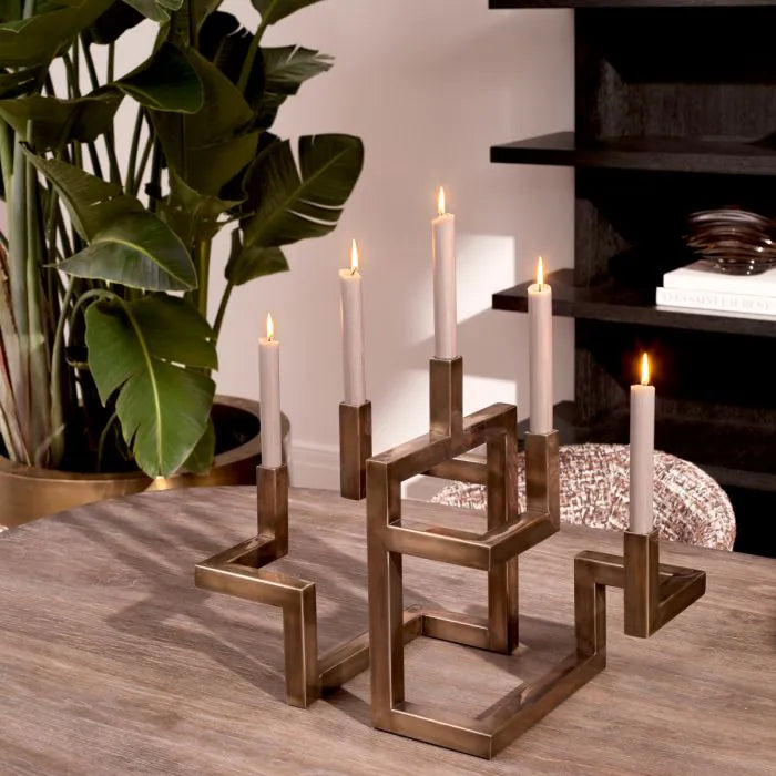 Meridian Brass Candelabra - lifestyle view